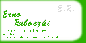 erno ruboczki business card
