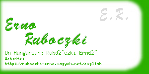 erno ruboczki business card